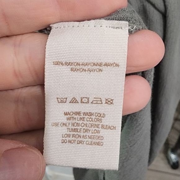 Free People Sage Green Long Sleeve Gauzy Light Weight Top - Picture 4 of 6